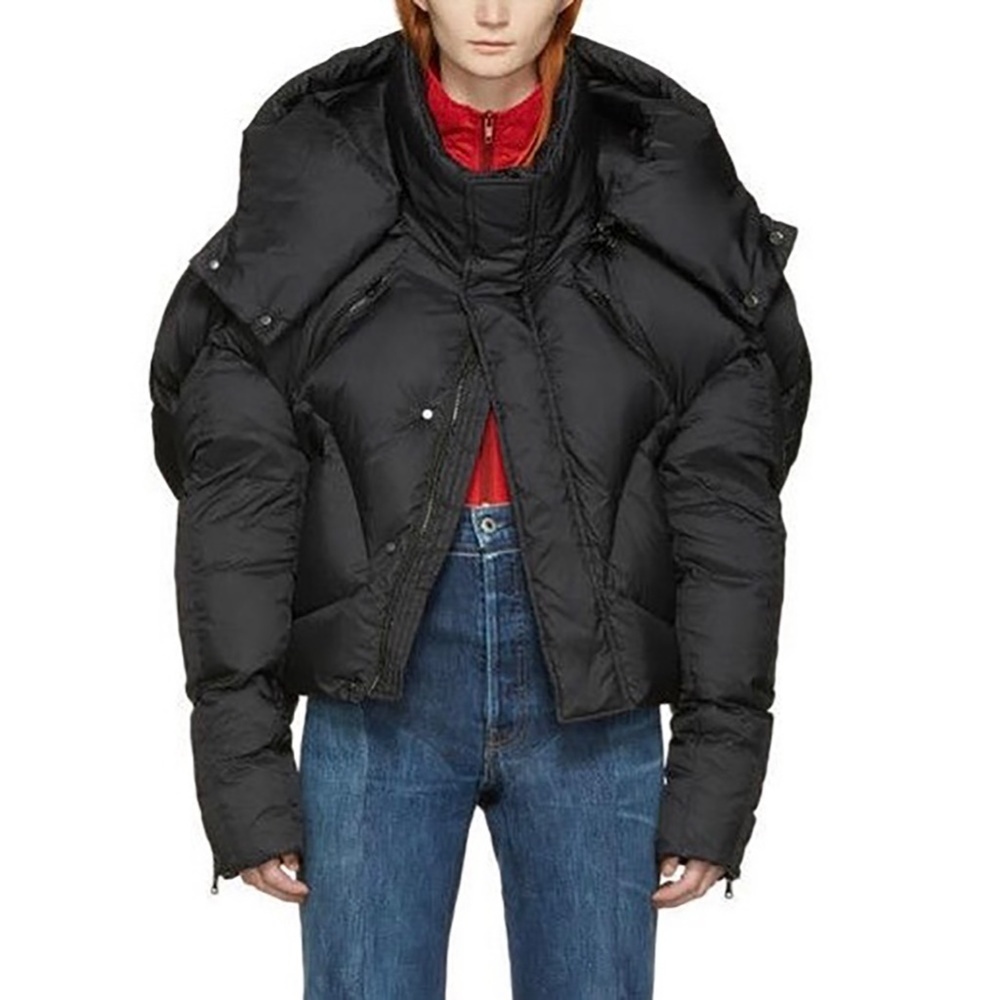 CHEN PENG Black Short Oversized Quilted Puffer Jacket - Picture 6 of 14